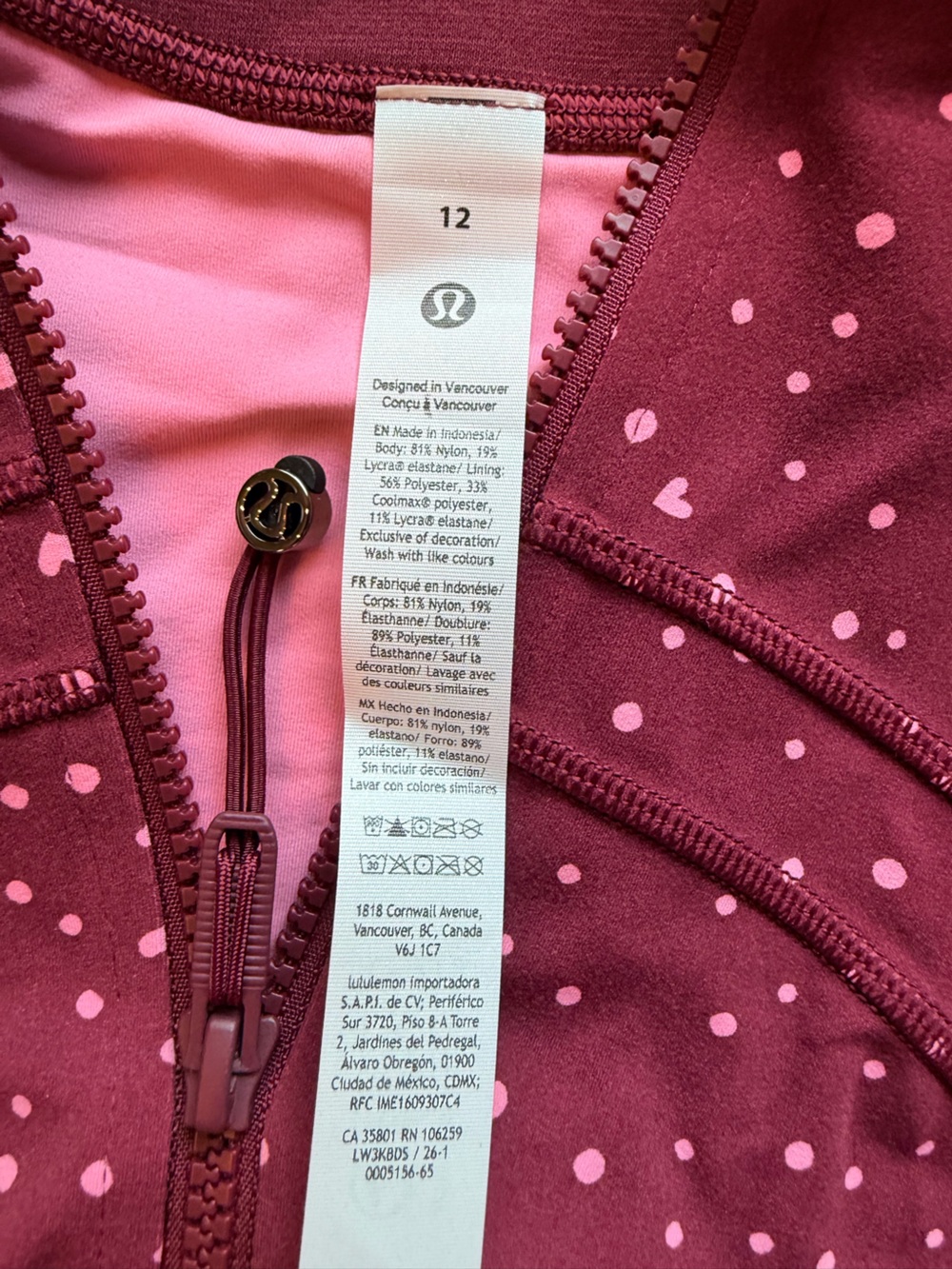 lululemon athletica define cropped jacket valentine size 12 - Picture 2 of 4